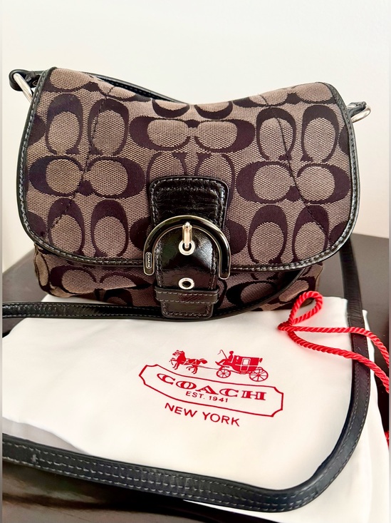 Coach Handbags - Vintage Y2K Coach Soho Signature Monogram Mini Flap Baguette Bag + New Dust bag